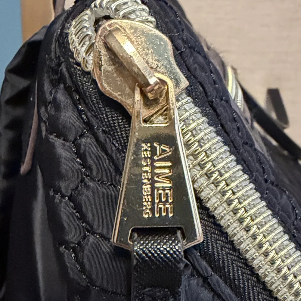 Aimee Kestenberg Quilted “Sardinia” Nylon Black Backpack